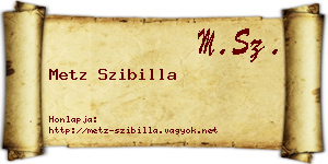 Metz Szibilla névjegykártya